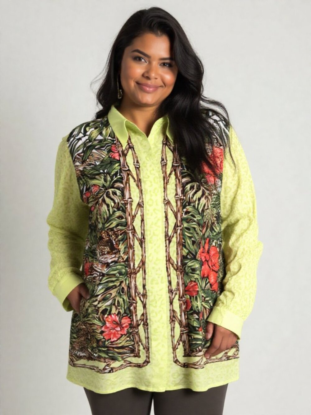 New Diane Gilman Silk TROPICAL Sequined Blouse